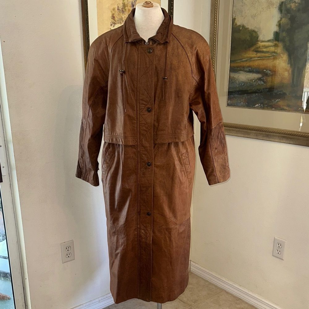Wilsons Adventure Bound Thinsulate Long Camel Color Leather Women's Coat Size M